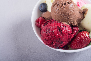 Mix of ice cream ball