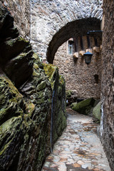 Passage under the bridge in Czocha Castle in Poland