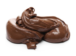 Cream chocolate spread isolated on white background