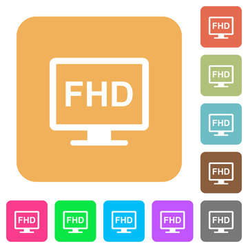 Full HD display rounded square flat icons