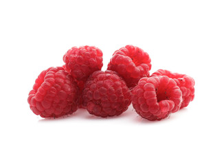 raspberries isolated on white background