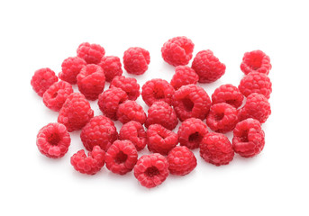raspberries isolated on white background
