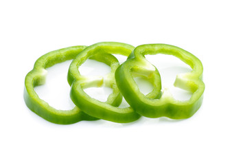 Green pepper on white background
