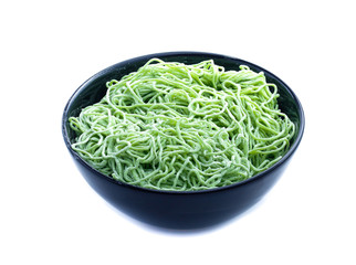 green noodle isolated on white