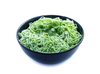 green noodle isolated on white