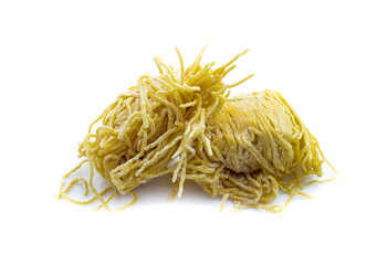 yellow noodle isolated on white