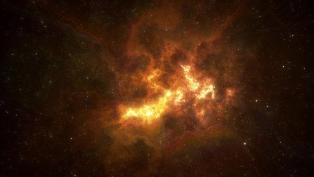 Warm Amber Abstract Fractal Universe Space Looping Background