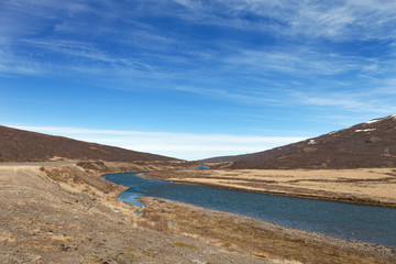 Beautiful multicolored spring landscape of Iceland