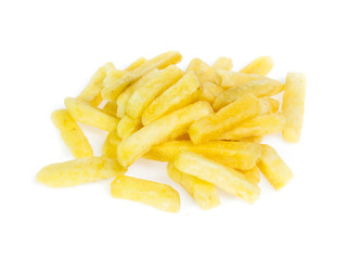 french fries on white background