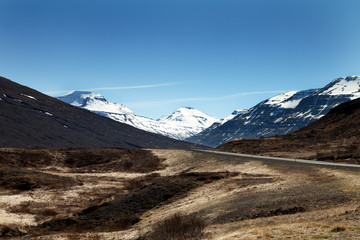 Beautiful multicolored spring landscape of Iceland