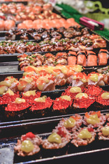 grilled meat and vegetables on grill