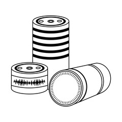 cylindrical speakers icon black and white