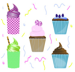 set of cupcakes