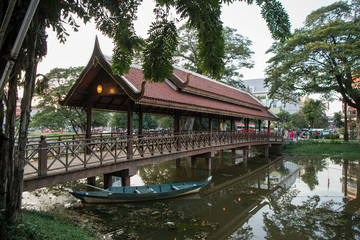 Naklejka premium CAMBODIA SIEM REAP CITY RIVER