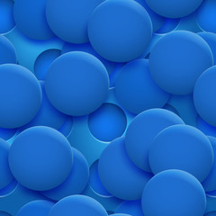Abstract seamless pattern or background of holes and circles with shadows in blue colors