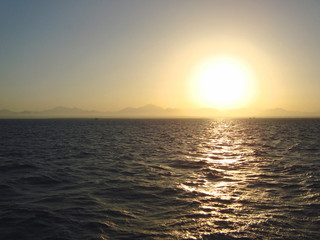 Fototapeta premium Sunset from the sea.