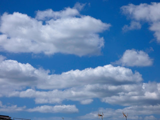 Nubes surcando un cielo de color azul intenso