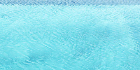 Abstract art of swimming pool water texture with surface and pattern effect in turquoise color background.