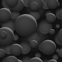 Abstract seamless pattern or background of holes and circles with shadows in black and gray colors