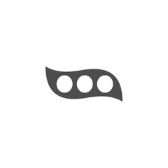 Soy, soybeans in a pod simple black vector icon. Soya beans stylized symbol.