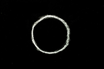 white chalk drawn circle on blackboard