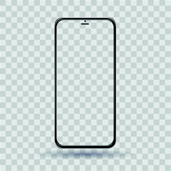 new smartphone template on transparent background
