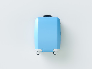 Suitcase on gray minimal style background. Travel concept. 3D model render visualization illustration