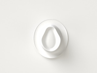 Hat on gray minimal style background. Travel concept. 3D model render visualization illustration