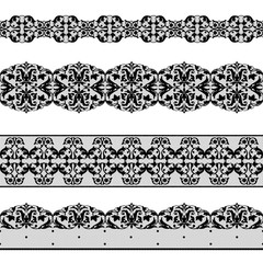 Set of lace borders