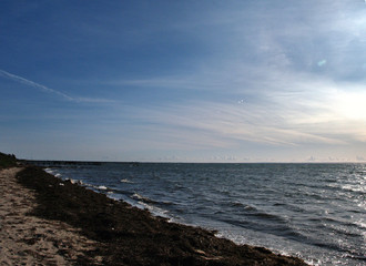 view along the beach in Landskrona, Sweden