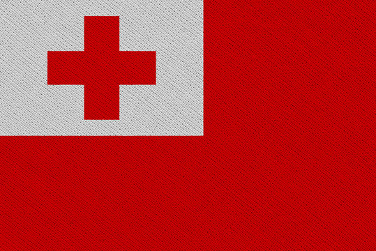 Tonga fabric flag