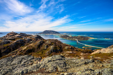 Fototapeta na wymiar Beautiful view of islands - Sommaroy in Troms, North Norway