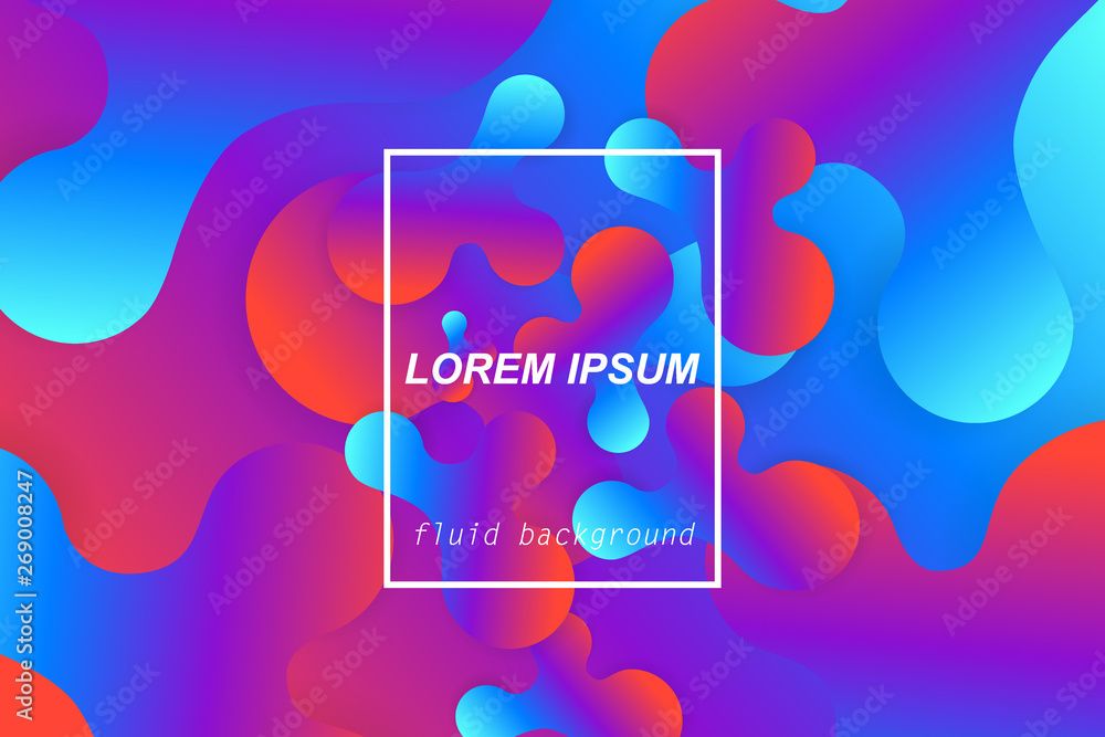 Aufkleber fluid 3d abstract background. futuristic liquid gradient shapes design. vector eps10.