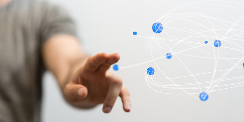 global networking 3d human select concept
