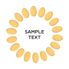 Potato wreath. Fresh vegetables. Organic food. Vector illustration on white background.