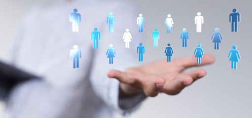 communication network  digital workforce 3d