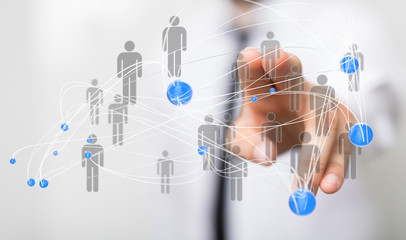 communication network  digital workforce 3d