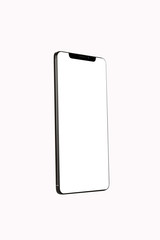 Isolated Black Full Display Smartphone