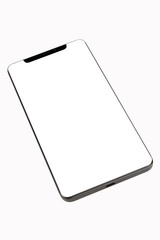 Isolated Black Full Display Smartphone