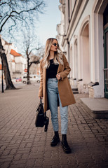 Stylish model posing in outdoor