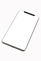 Isolated Black Full Display Smartphone