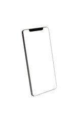 Isolated Black Full Display Smartphone