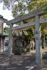 Obraz premium 呼子の愛宕神社の鳥居