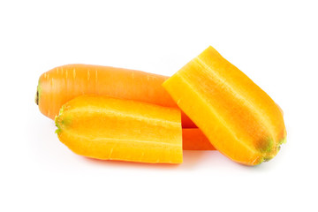 Carrot slices vegetable isolated on white background