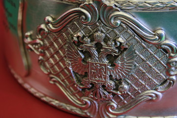 coat of arms of Russia with an eagle and crowns and St. George