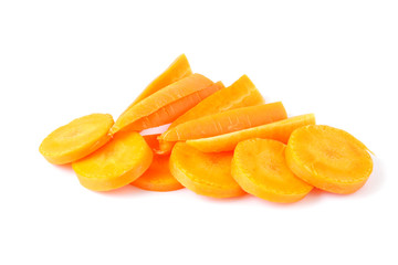 Fototapeta na wymiar Carrot slices vegetable isolated on white background