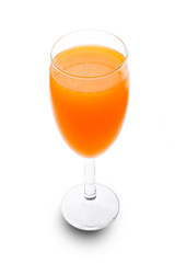 orange juice on white background