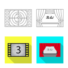 Vector design of television and filming icon. Set of television and viewing vector icon for stock.