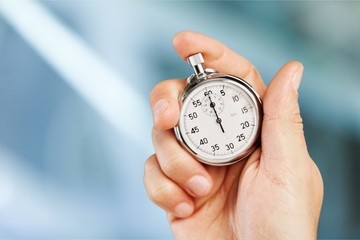 Close-up Stopwatch in Human Hand, Timer