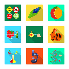 Isolated object of test and synthetic sign. Collection of test and laboratory vector icon for stock.